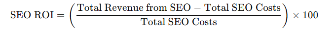 SEO ROI formula